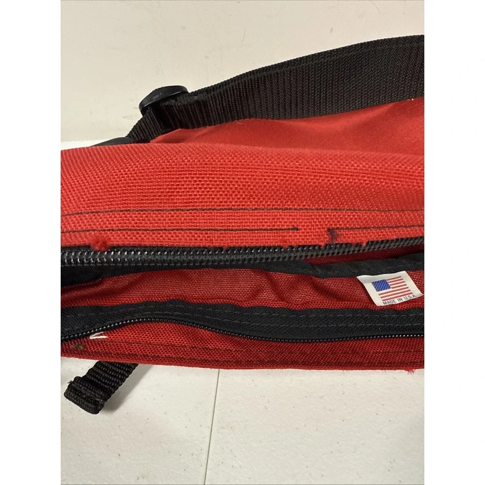 LL Bean Vintage Cycling Saddle Bags Bicycle Mountain Bike Camping Red Ddbl Strap